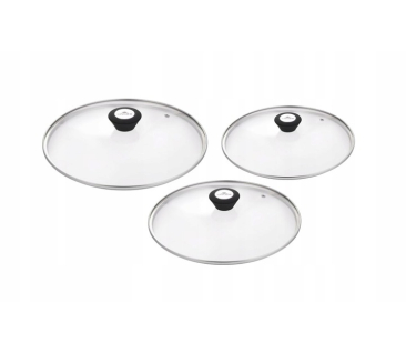 Set of 3x pan lids 20/24/28 cm